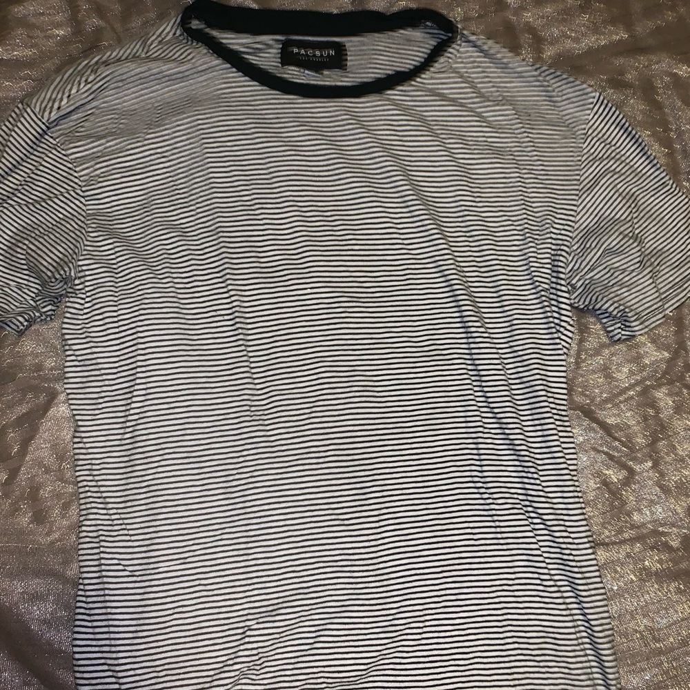PACSUN BLACK/WHITE STRIPED SHIRT